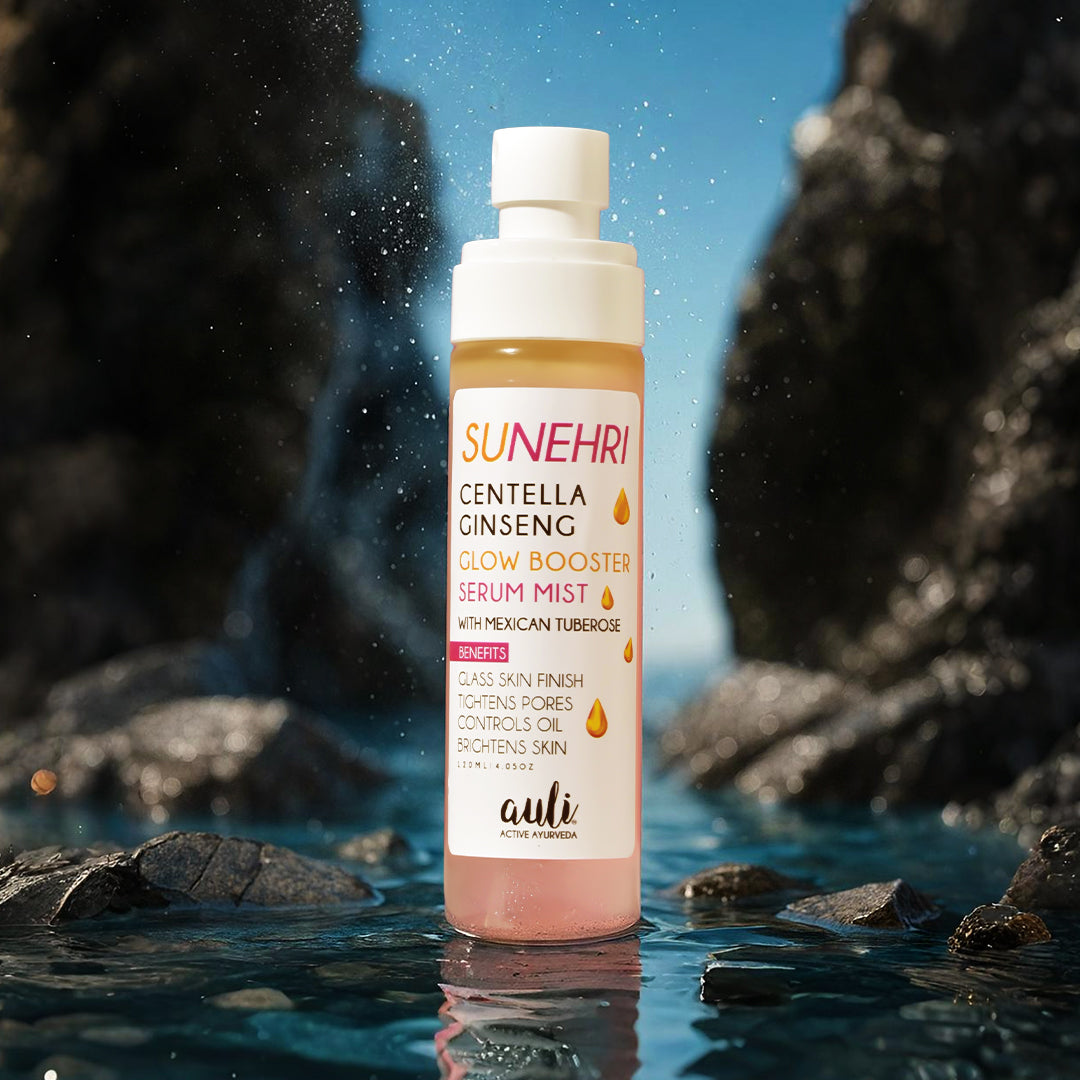 Sunehri Glow Booster Serum Mist – 24H Hydration & Glass Skin Finish | Auli Active Ayurveda