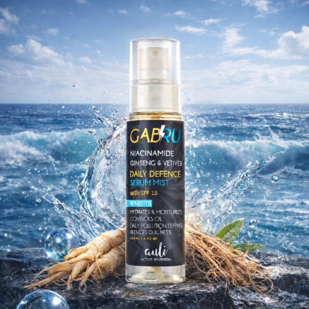 GABRU | Men’s 7 in 1 Facial Mist | Daily Defence Serum Mist with SPF 15 | Hydrates, Controls Oil, Pollution Defence, Reduces Dullness