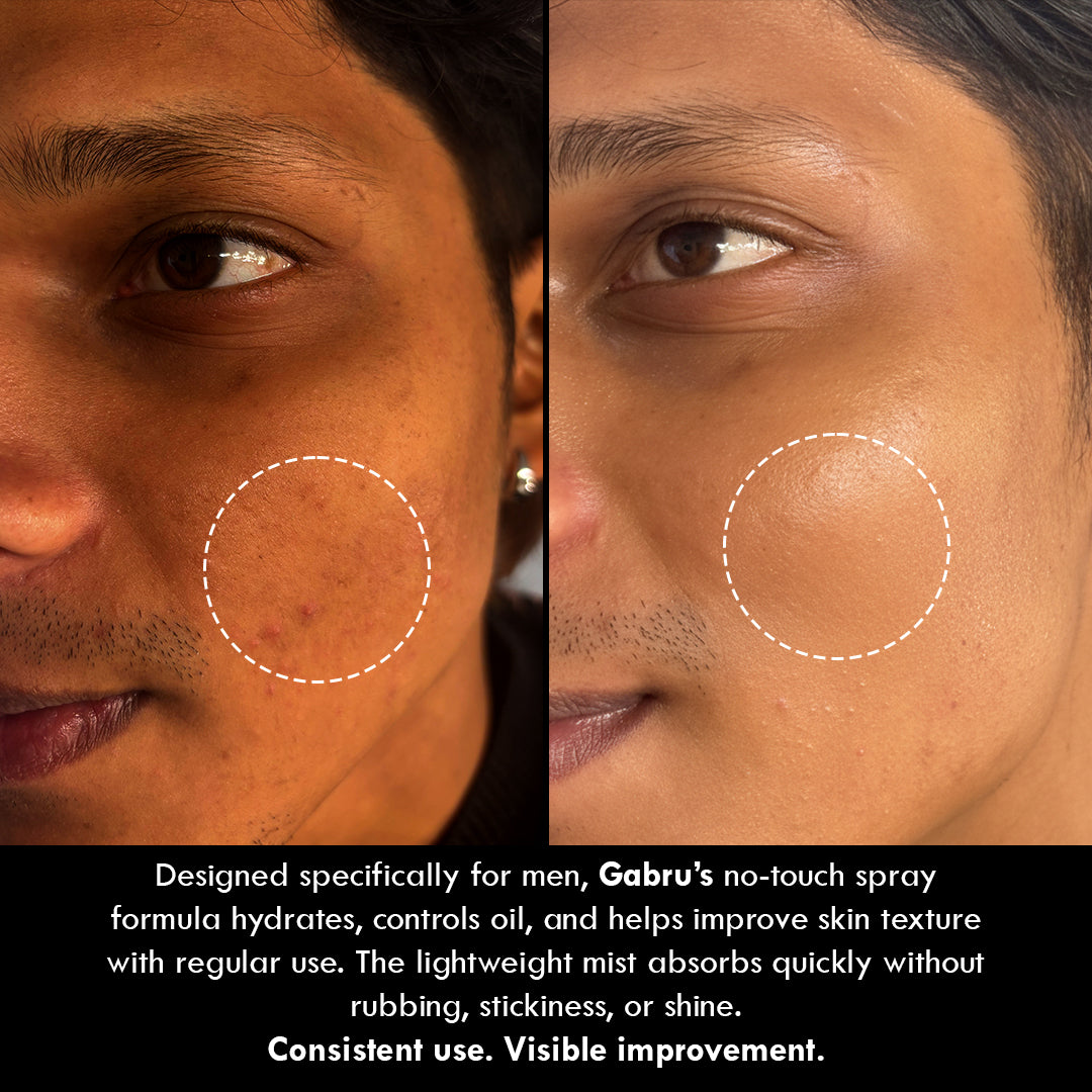 GABRU | Men’s 7 in 1 Facial Mist | Daily Defence Serum Mist with SPF 15 | Hydrates, Controls Oil, Pollution Defence, Reduces Dullness