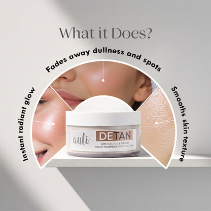 Kojic and Turmeric- Instant 3-in-1 Tan Removal Cream Scrub Mask- Detan
