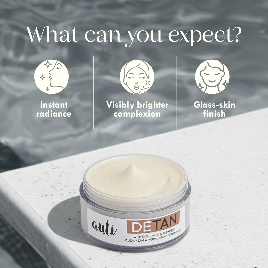 Kojic and Turmeric- Instant 3-in-1 Tan Removal Cream Scrub Mask- Detan
