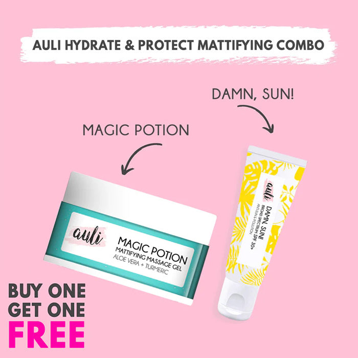 Auli Hydrate & Protect Mattifying Combo | Magic Potion & Damn Sun | Pack Of 2 |Weight –60gm + 15gm